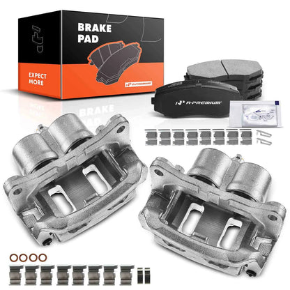 A-Premium Pair Front Brake Caliper & Pads for Ford Edge Lincoln MKX (2007–2010) - 7T4Z2B120C, 7T4Z2B120E, 7T4Z2B292A, 7T4Z2B293A