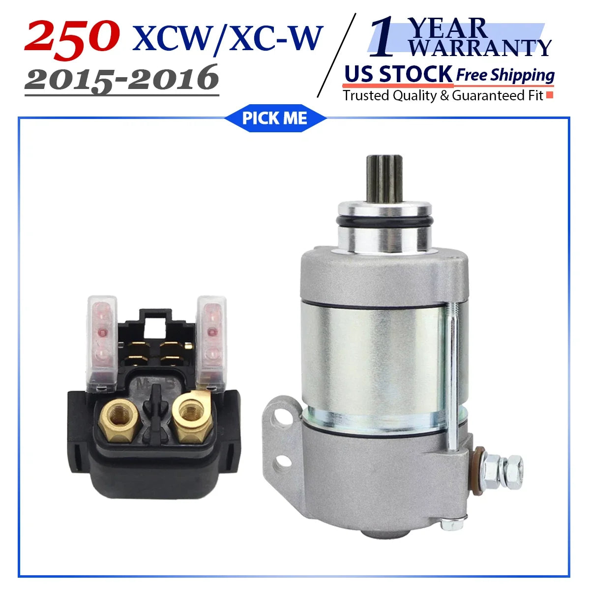 Starter with Solenoid Relay for KTM 250 XCW XC-W (2015–2016)
