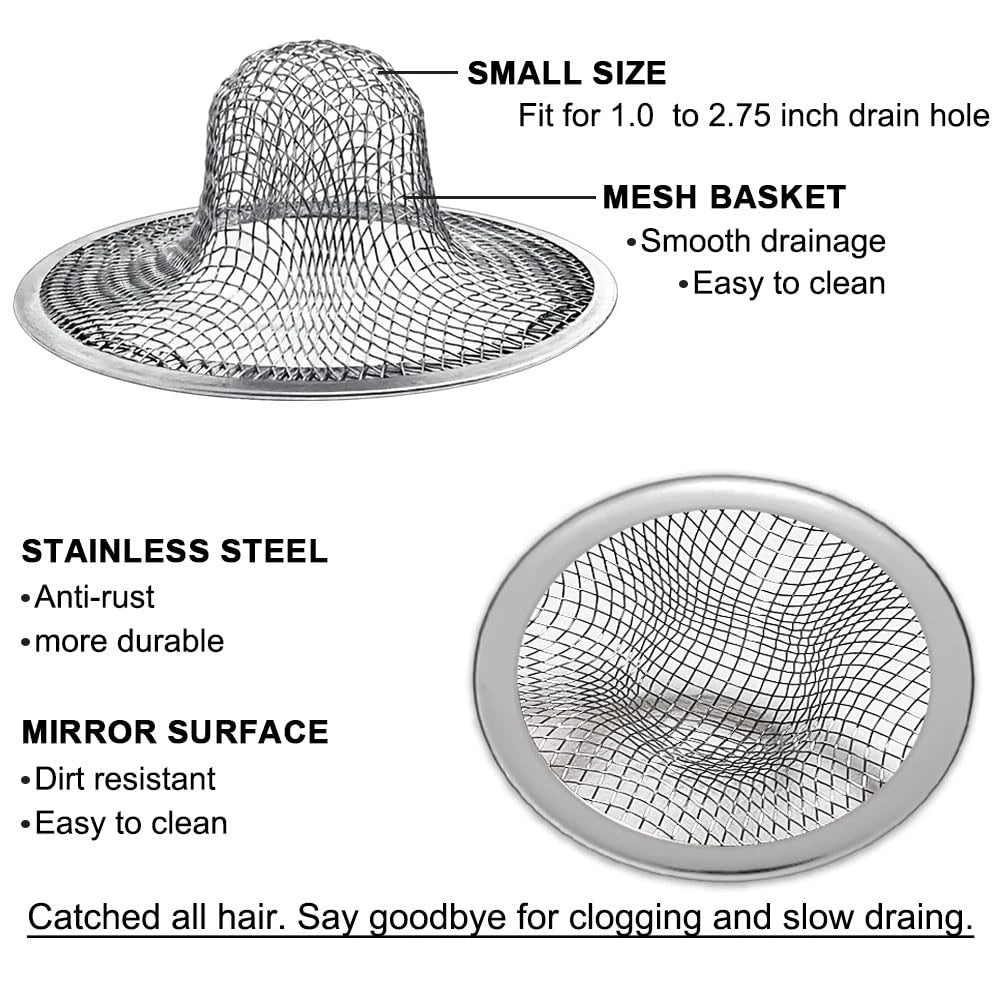 2X Tub Drain Hair Catcher for Shower (2.75 inch) - Silver