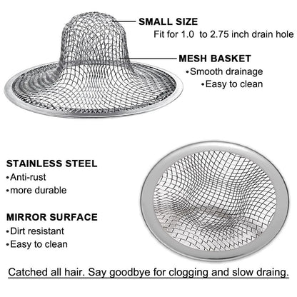 2X Tub Drain Hair Catcher for Shower (2.75 inch) - Silver