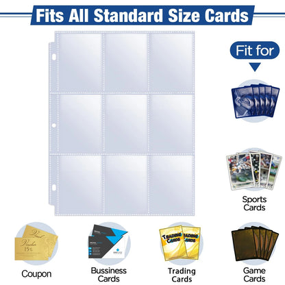 Set of 648 Card Sleeves for 9 Pocket Trading Card Binder Storage