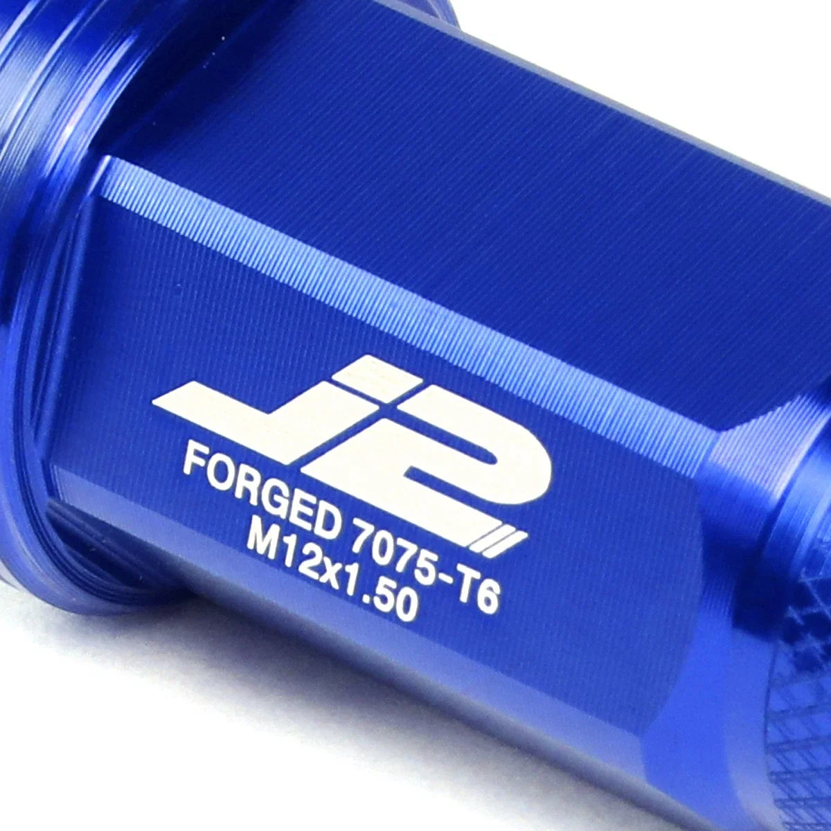 Set of 20 J2 7075 Forged Aluminum M12X1.5 Spiky Cap Lug Nuts w/Adapter Blue