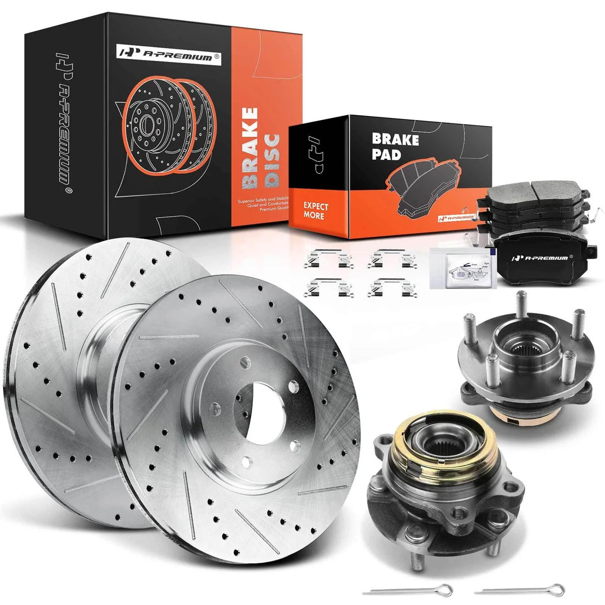 Drilled Brake Rotors & Pads Set for Nissan Murano (2005–2007)
