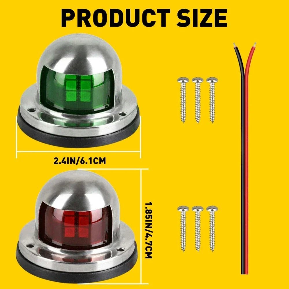 2X 16LED Bow Navigation Lights for Marine Boat Pontoon (12V)