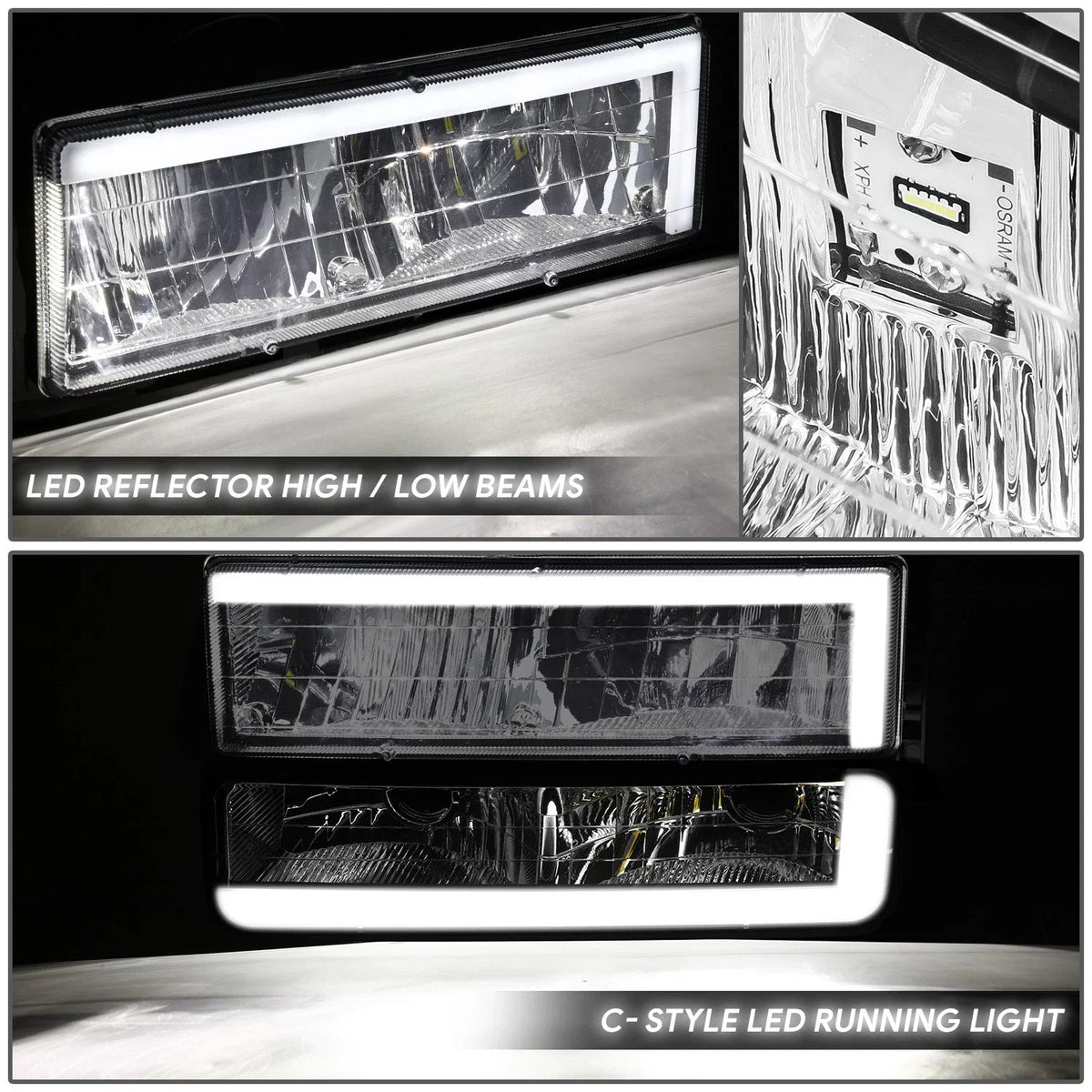 LED DRL Headlight & Bumper Turn Signal Lamp for Chevy GMC C/K (1988–2000)
