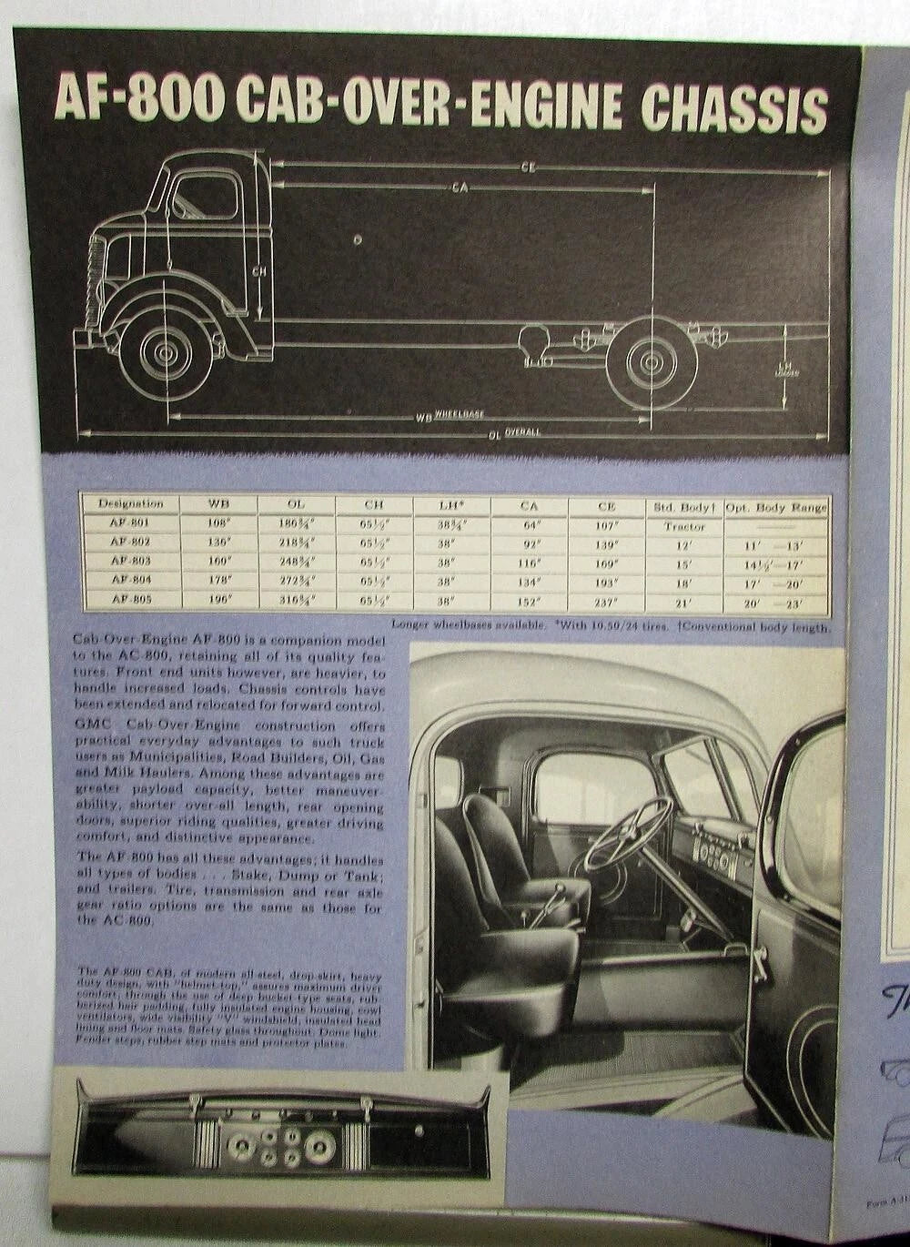 Original Sales Brochure for GMC Series 800 7 Ton AC & AF Truck (1938–1940)