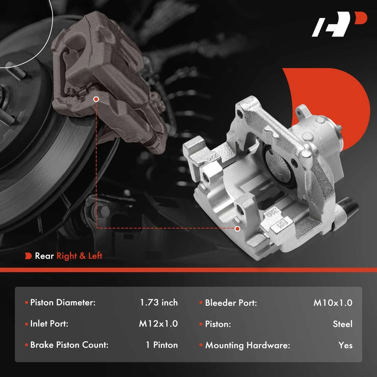 2X Brake Calipers with Bracket Rear for Mercedes W205 C43 AMG (2015–2020)