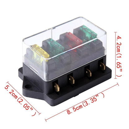 Set of 4 Blade Fuse Box Holder for Car Marine Motorcycle Boat