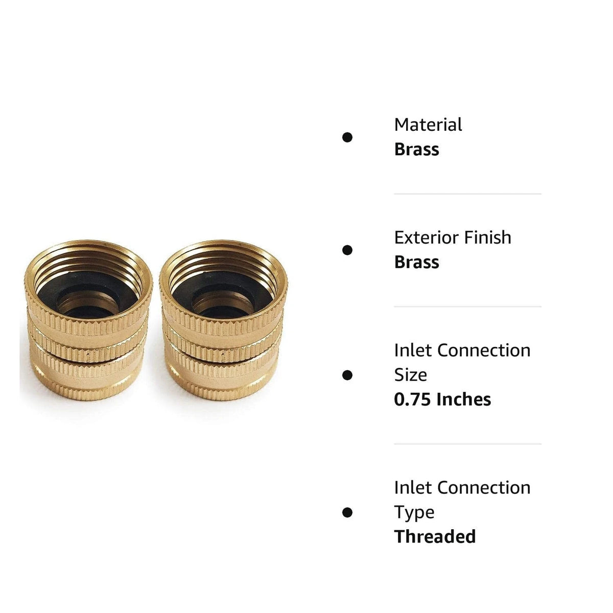 2X Brass Garden Double Female Swivel Connector for Garden Hose