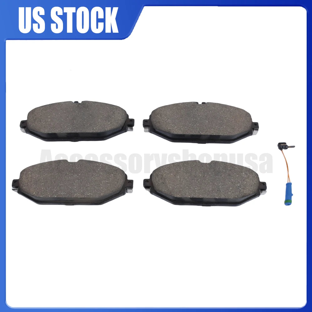 Set of 4 Front Brake Pads with Sensors for Mercedes-Benz C250 C300 E300 (2015–2019)