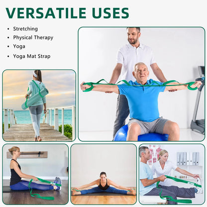 Stretching Strap Yoga Straps for Physical Therapy (10 Loops, Non-Elastic)