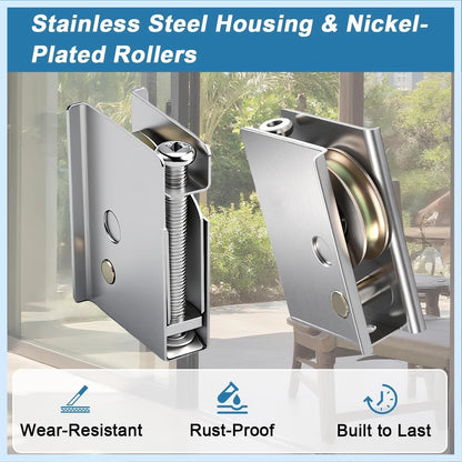 2Pcs Sliding Patio Door Rollers for Pella (2010–2023) 1-1/2”