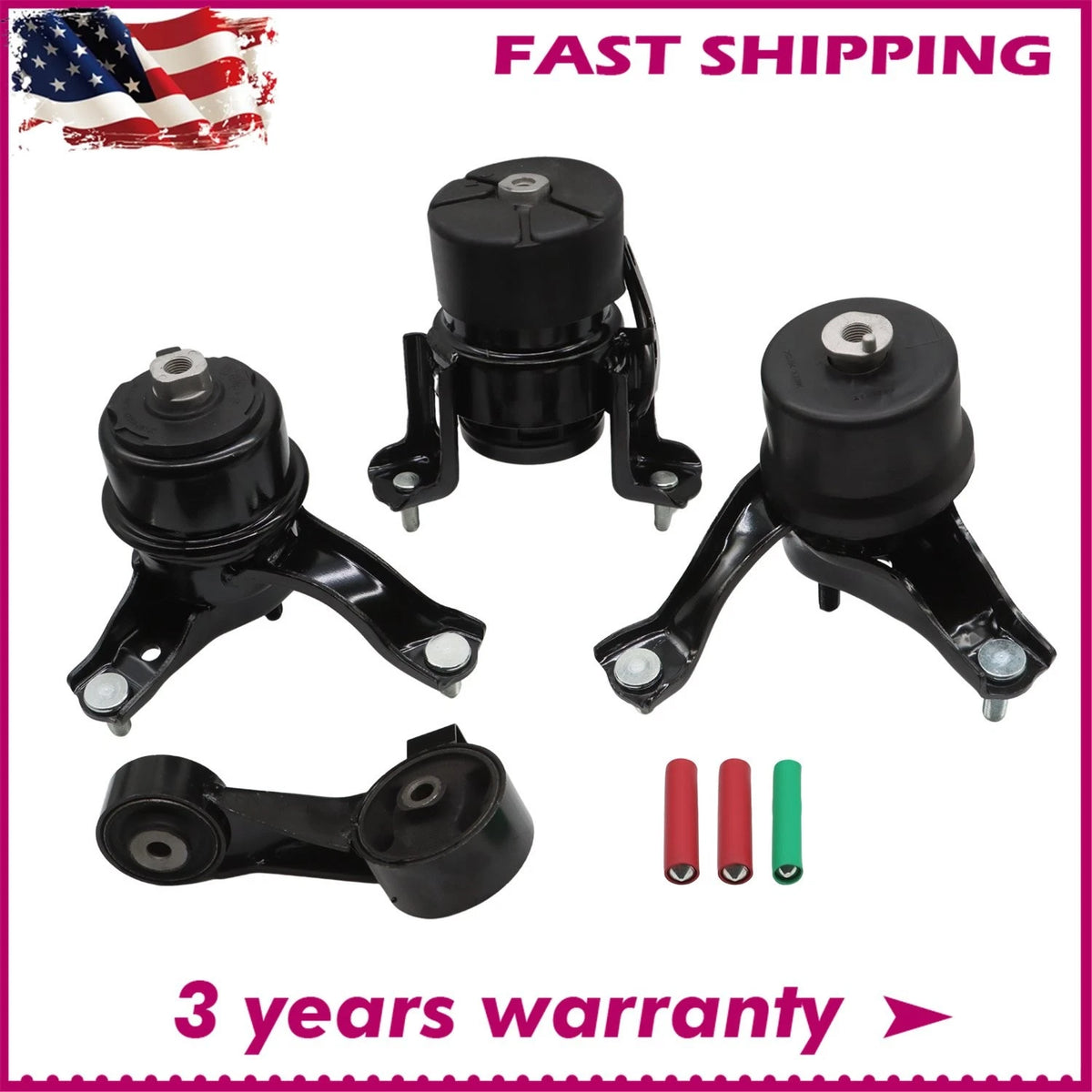 Set of 4 Front RH Motor & Trans Mounts for Lexus ES330 Toyota Camry (2004–2006) 9165 9197 9212 A4239HY