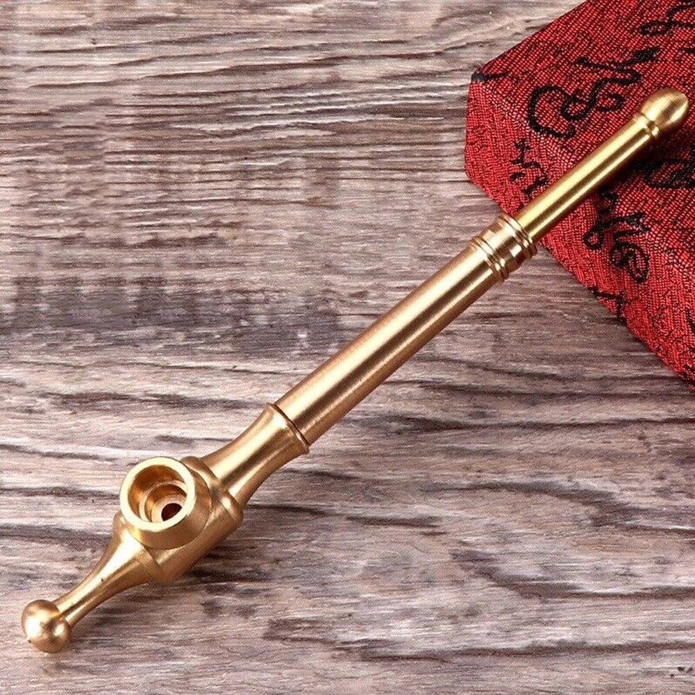 Smoking Brass Portable Pipe for Tobacco and Cigarettes