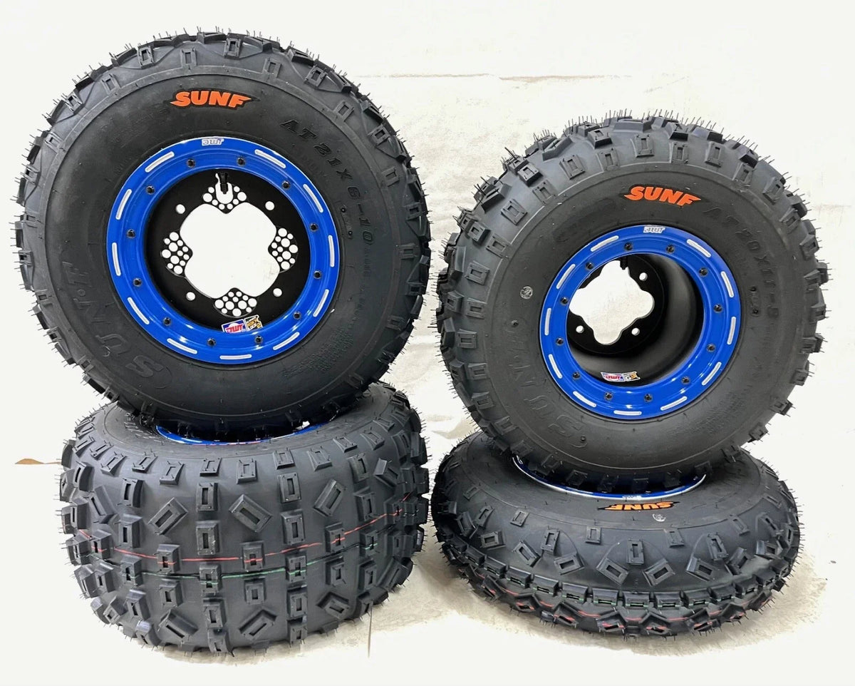 Set of 2 DWT G3 Beadlock Wheels & XC Sunf A035 Tires for Yamaha YFZ450 Banshee (2004–2023)