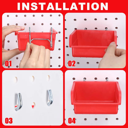 20 Pcs Pegboard Bins and Cups Set for Organizing Tools and Accessories