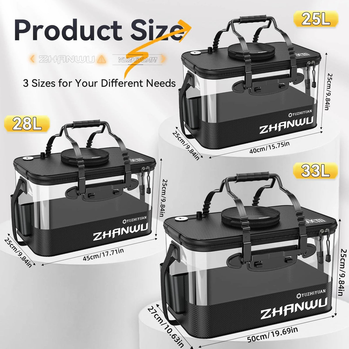 10GAL Foldable Fishing Bucket for Portable Bait (2010–2023)