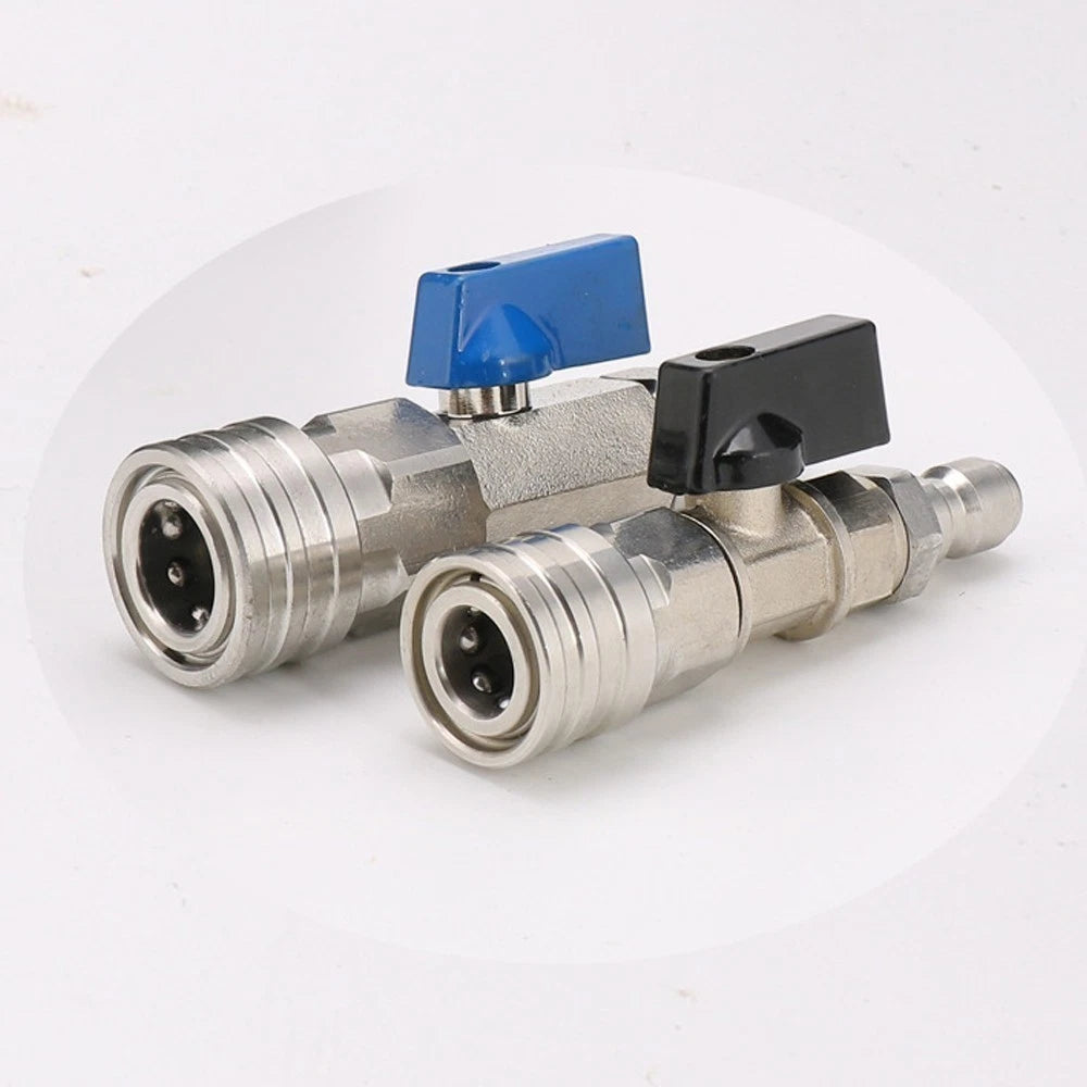 High Pressure Washer Ball Valve Quick Connector Control Switch 3/8" 1/4"