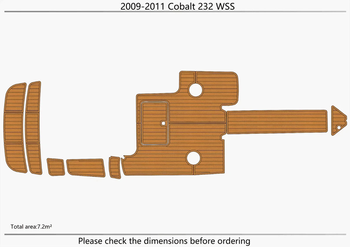 EVA Foam Teak Deck Flooring Pads for Cobalt 232 WSS (2010)