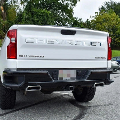 Gloss Chrome Tailgate Raised Letter Emblem for Silverado 1500 2500HD (2019–2026)