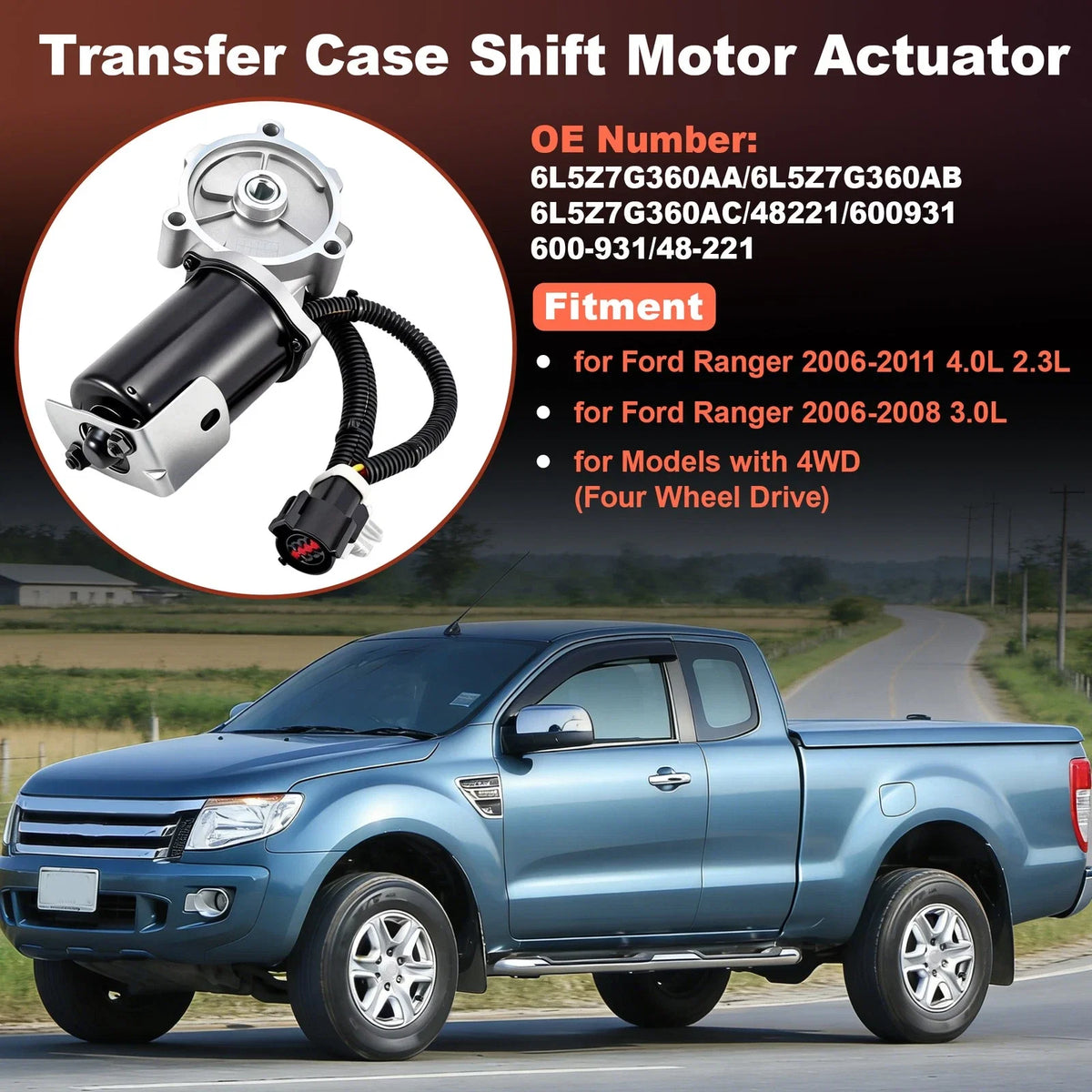 Transfer Case Shift Motor for Ford Ranger (2006–2011) 6L5Z7G360AA/600-931