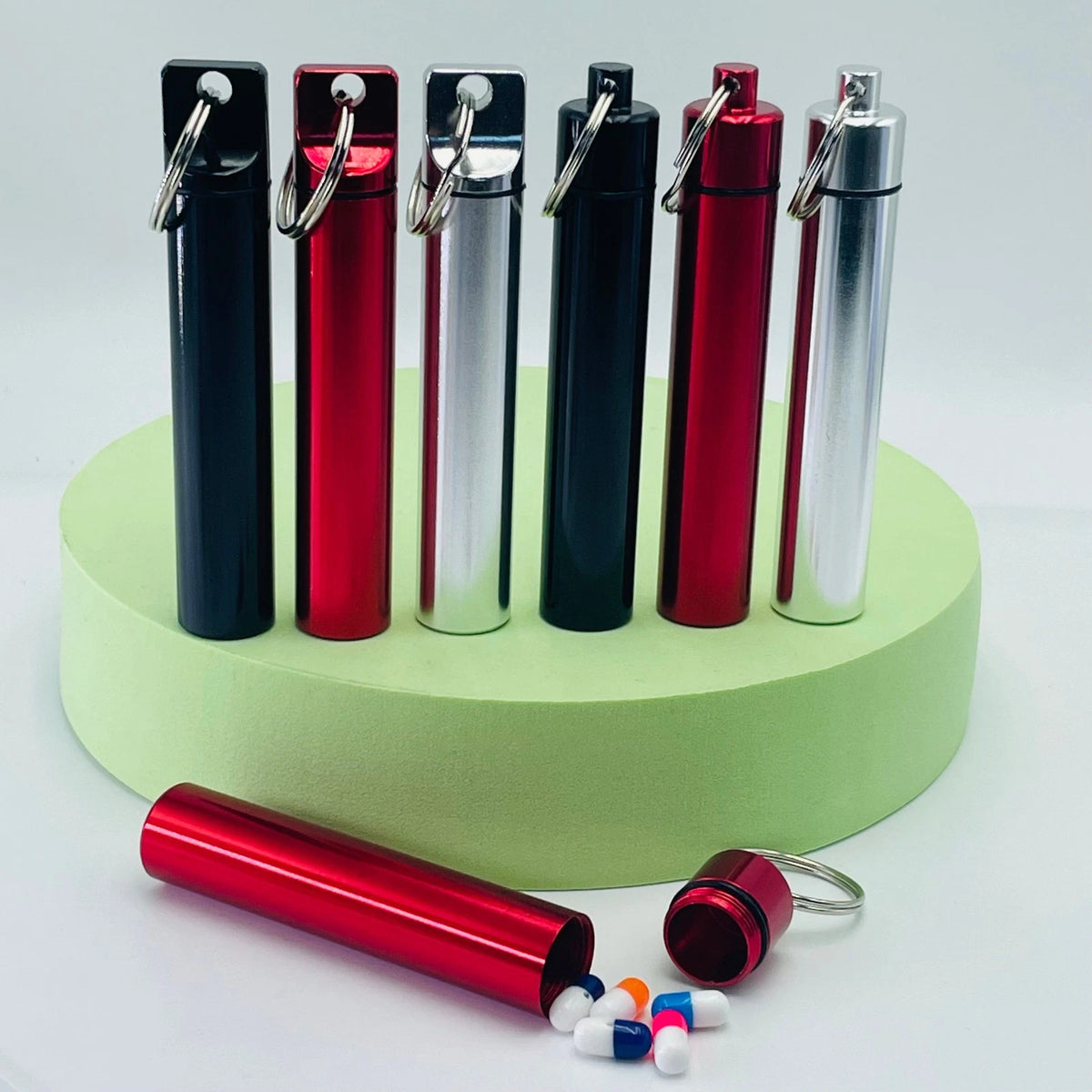 6pcs Waterproof Capsule Pill Case for Medicine Storage