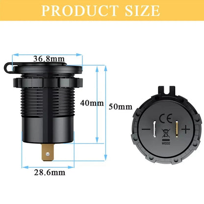 USB QC 3.0 & Type-C Car Fast Charger Socket for Boat SUV ATV (12-24V)