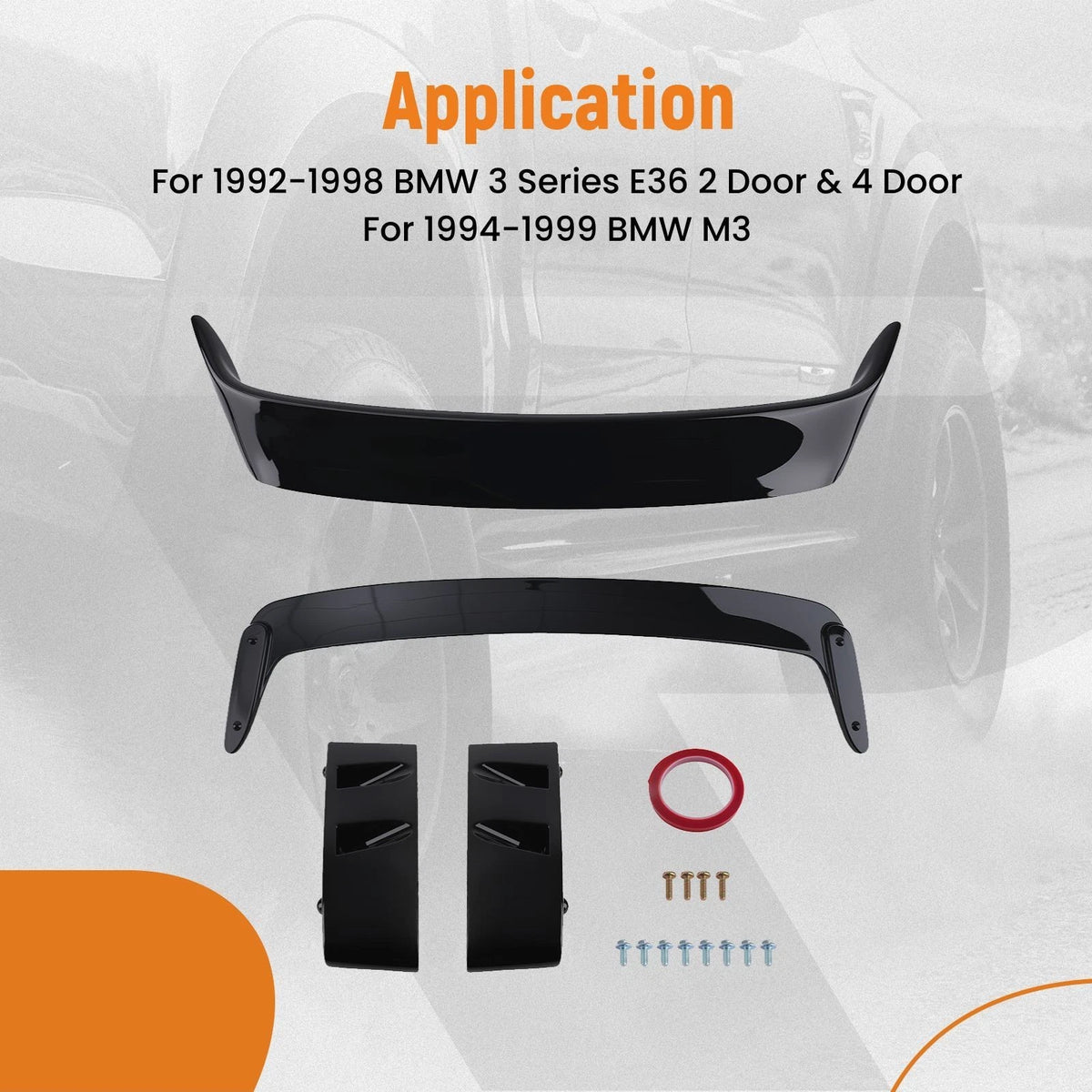 ABS Plastic Trunk Lip Spoiler for BMW E36 3 Series M3 (1992–1999) XF8NLK
