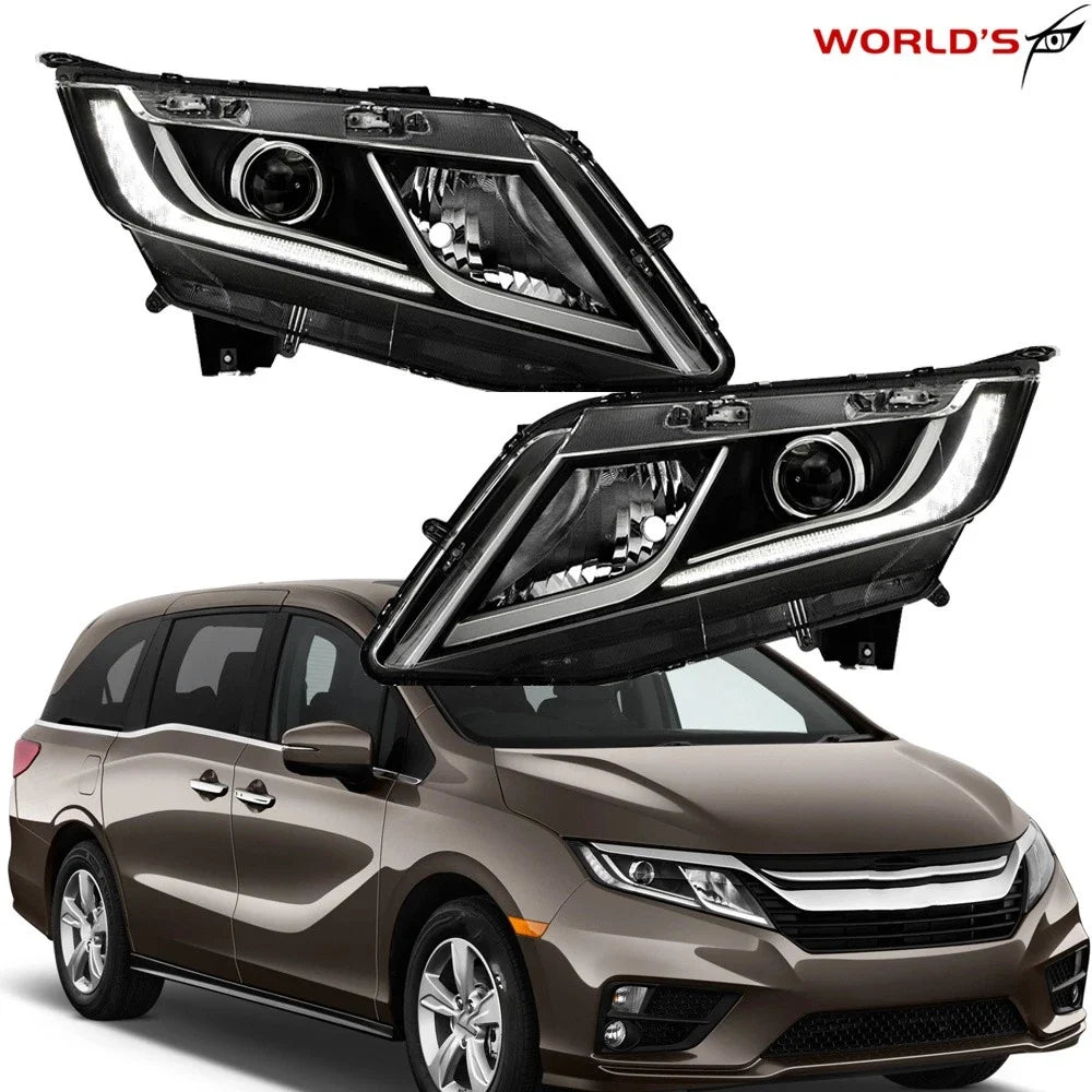 Set of 2 Halogen Headlights with LED DRL for Honda Odyssey (2018–2020)