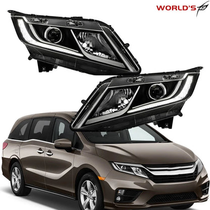 Set of 2 Halogen Headlights with LED DRL for Honda Odyssey (2018–2020)
