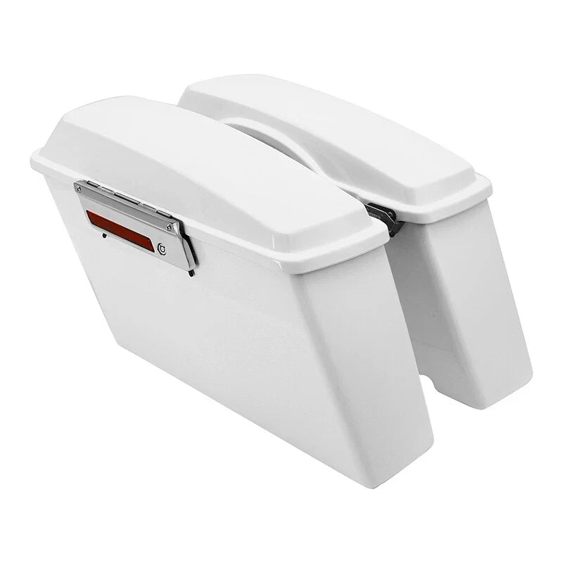 White Hard Saddlebags for Harley Softail Heritage Classic Springer (1984–2017)