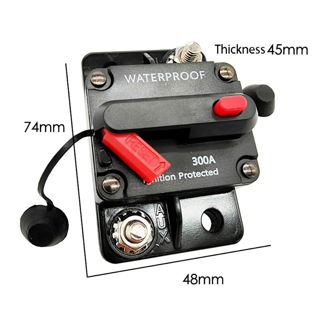 2X 40-300AMP 12V-48V DC Circuit Breaker Fuse for Car Boat Auto Waterproof