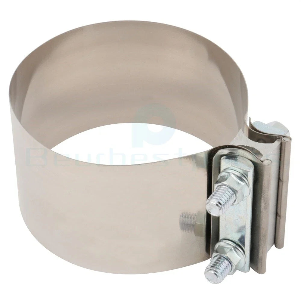 2X 5" Universal Zinc Plated Iron Butt Joint Band Exhaust Clamp