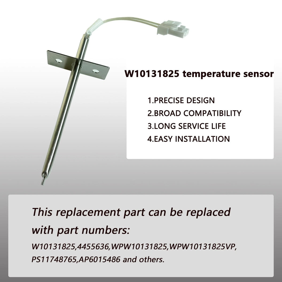 Oven Temperature Sensor for LGQFCYSZ WPW10131825 W10131825 (Compatible)