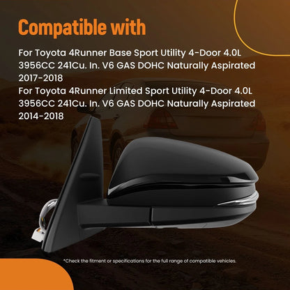 Left Side Mirror for Toyota 4Runner TRD Off-Road (2017–2018) Heated Power