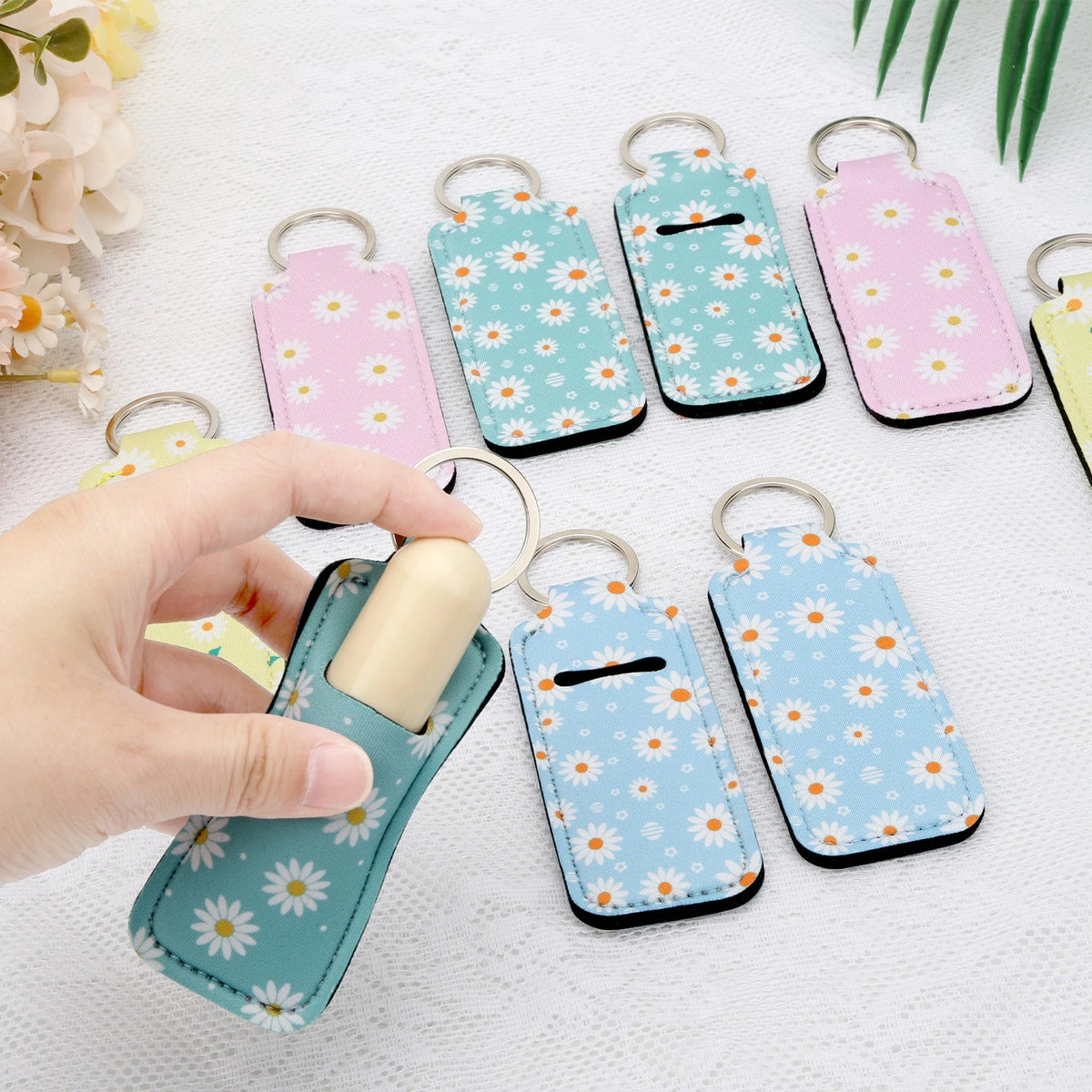 40PCS Lip Balm Holder Keychains for Travel Gifts