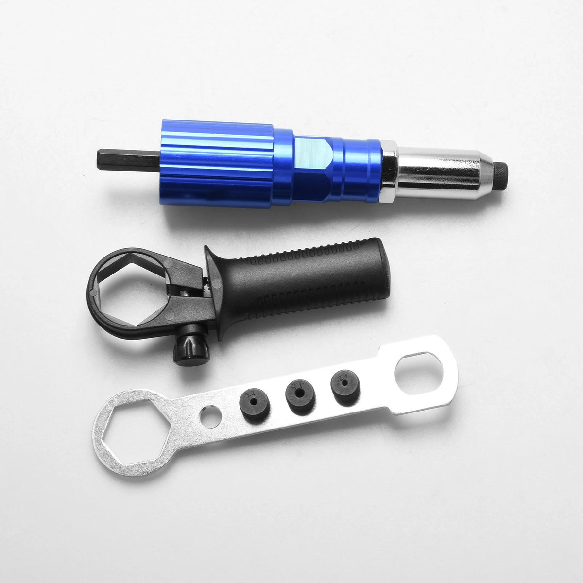 Set of 4 Aluminum Alloy Electric Drill Rivet Gun Nozzles for