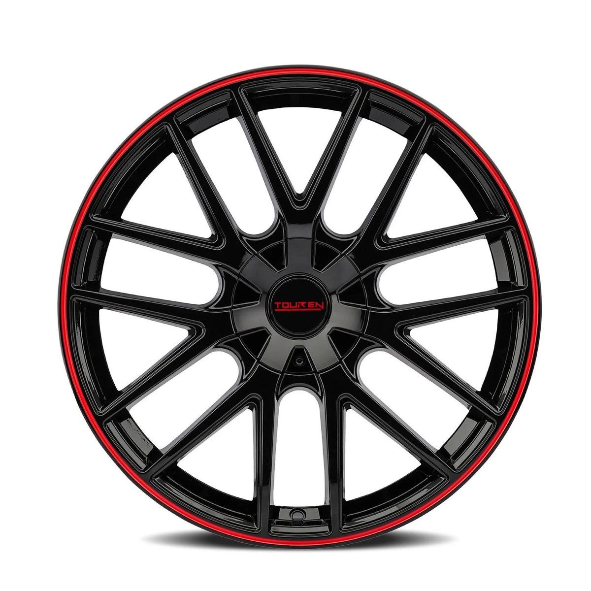 Set of 4 TOUREN TR60 Wheels 17x7.5 Gloss Black with Red Ring (3260-7709BR)