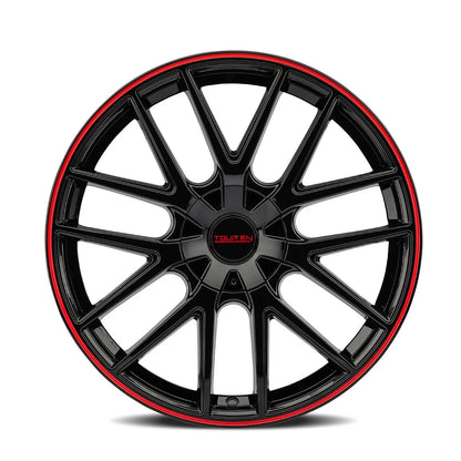 Set of 4 TOUREN TR60 Wheels 17x7.5 Gloss Black with Red Ring (3260-7709BR)