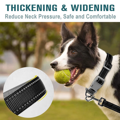 Dog Collar for Medium Small Large Dogs (Neck 14-20", Width 1", Black)