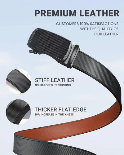 Adjustable Ratchet Dress Belt for Men 30-36 Waist - Black