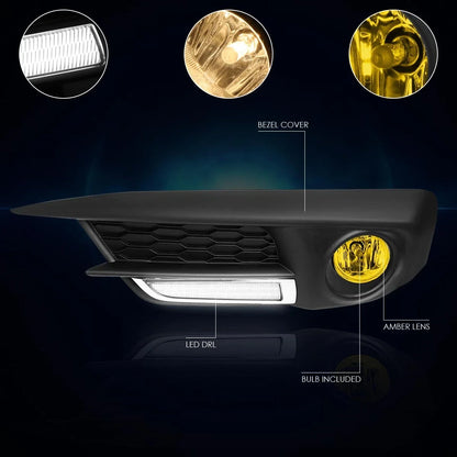 LED DRL Bar Fog Lights for Honda Civic FC/FK (2016–2017) + Wiring + Switch