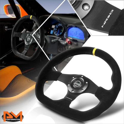 NRG Innovations RST-024MB-S-Y 320mm 3-Spoke Suede Steering Wheel for Universal