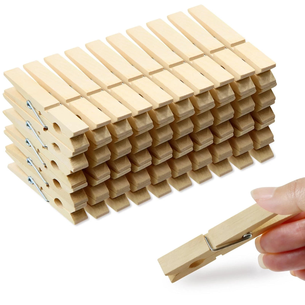 Pack of 50 Wooden Clothespins 2-7/8" Long