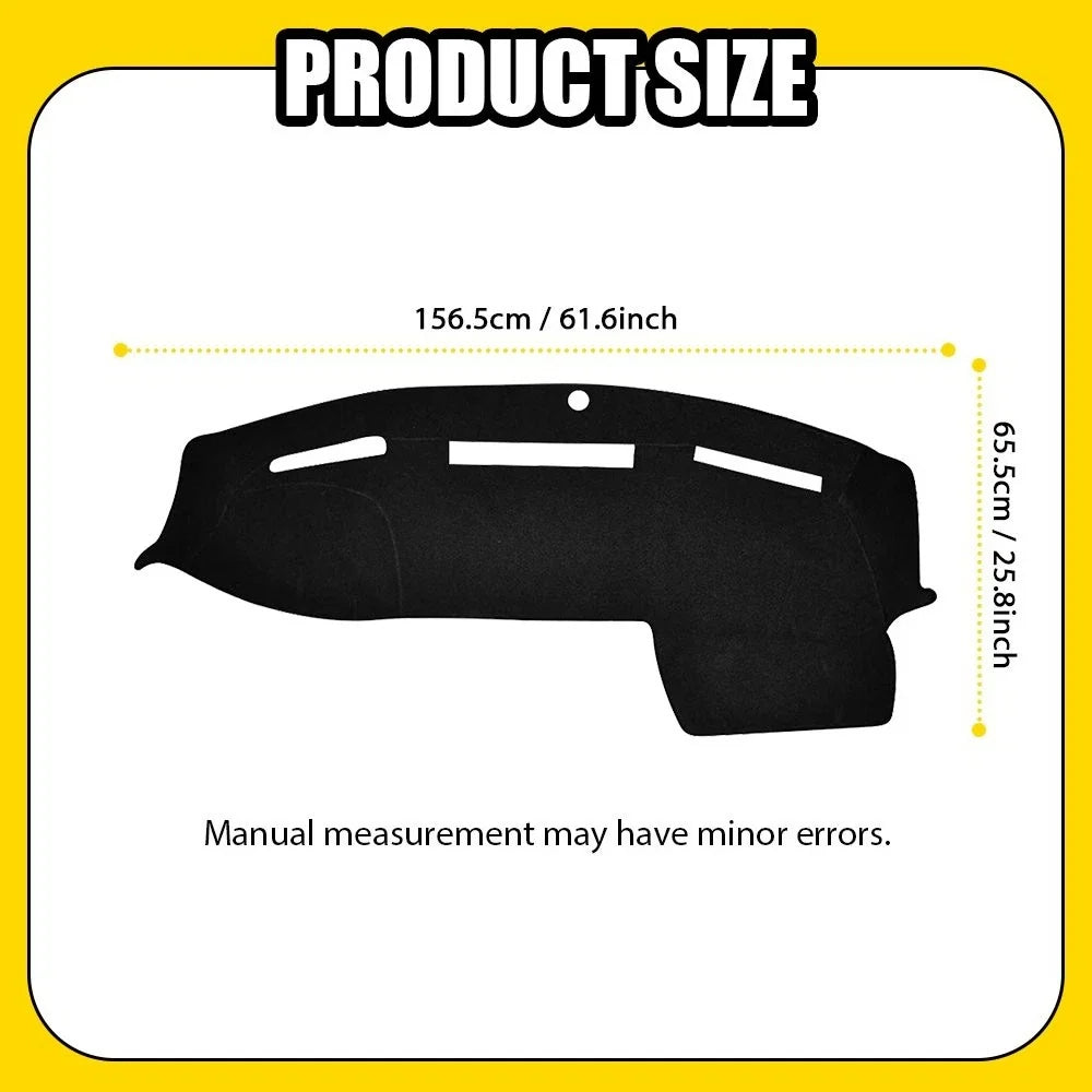 Dashboard Dash Mat Cover Pad for Dodge Ram 1500 2500 (2010–2018) Non-Slip Black