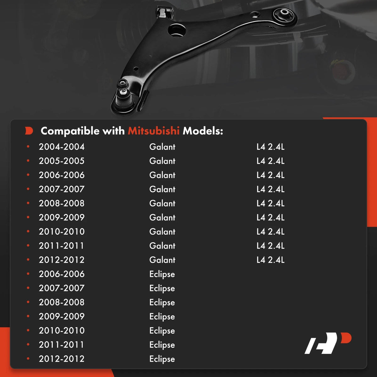 Front Left Lower Control Arm w/ Ball Joint Assy for Mitsubishi Galant (MN161705, MN186655, MN184137, WC120563, CMS80195)