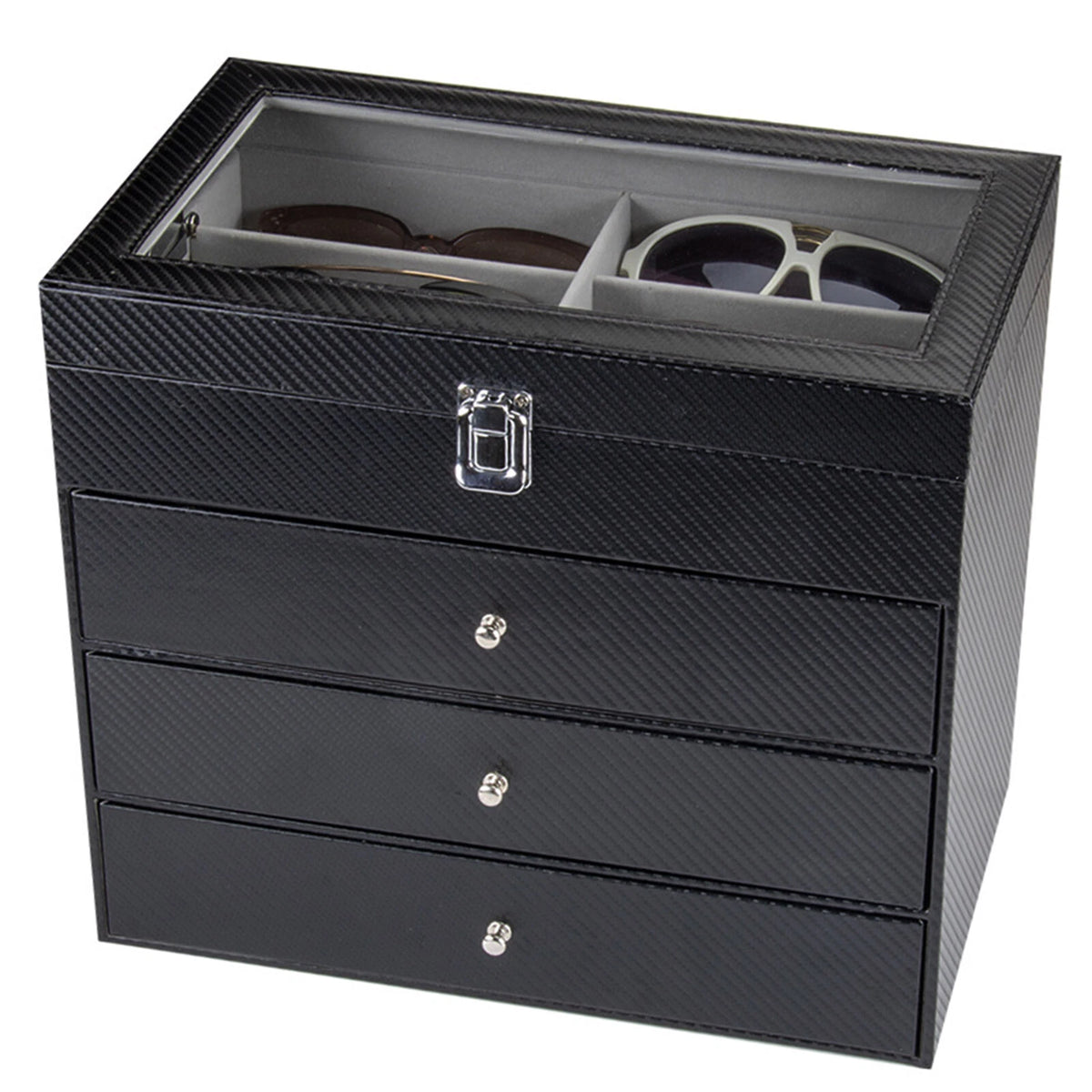 24-Slot Sunglasses Organizer Display Case Storage Box (3/4 Layers)