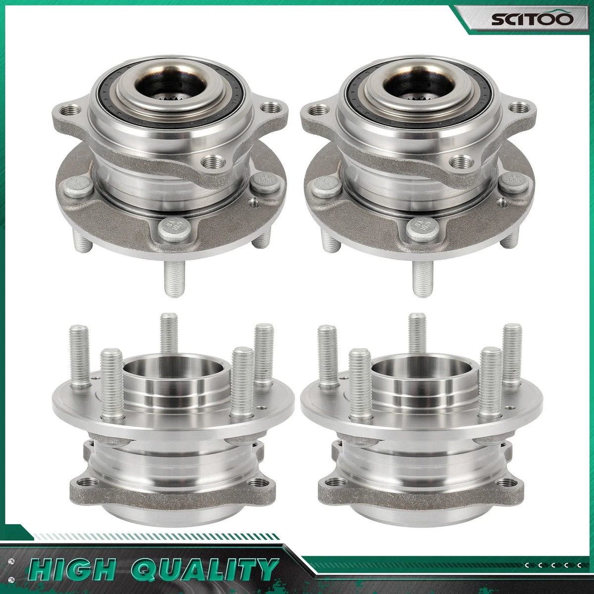 Set of 4 Wheel Bearing Hubs for Hyundai Veracruz (2007–2012) AWD