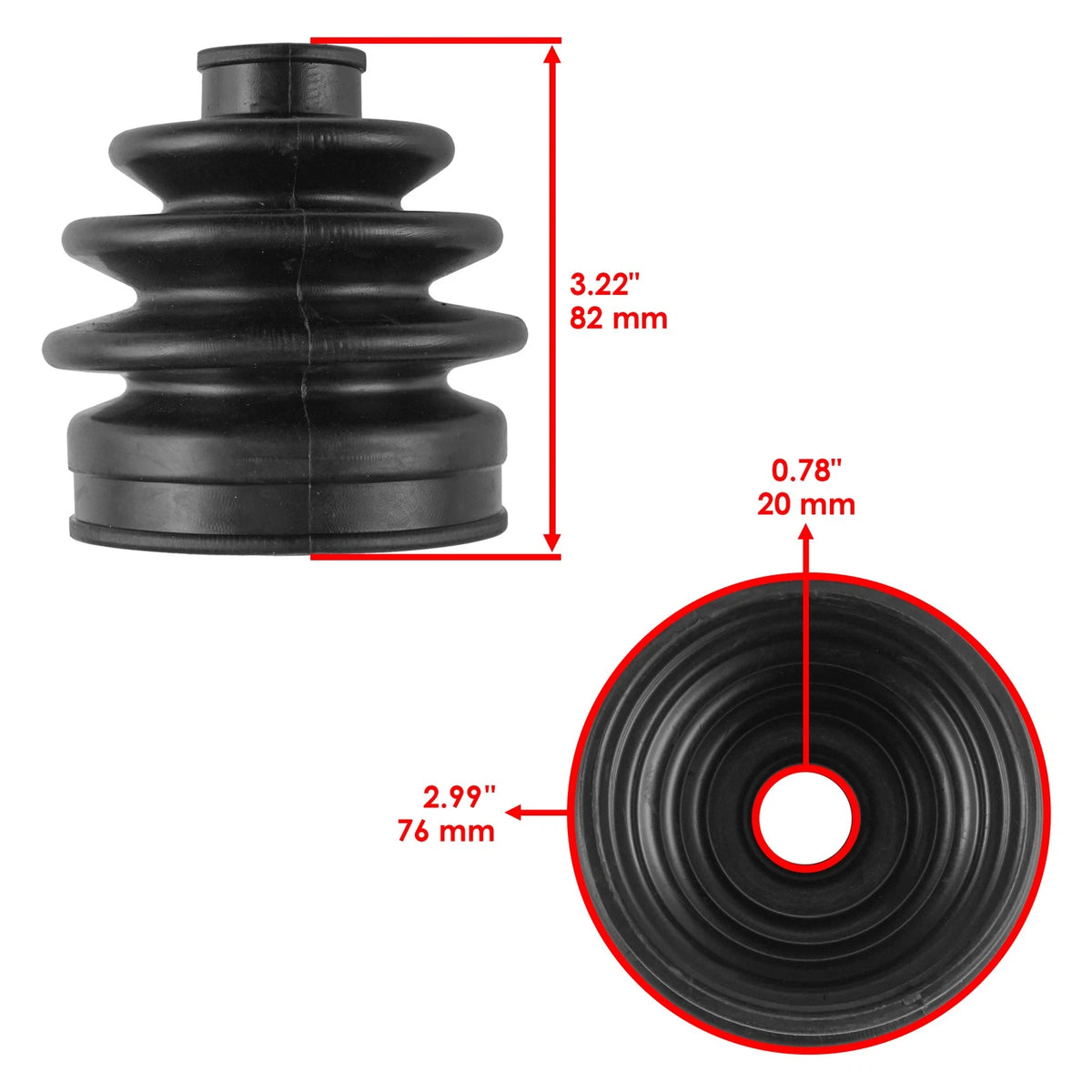 Front Axle Inner CV Boot Kit for Polaris Sportsman 850 (2021–2025) BO120-HH