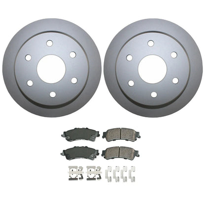 Rear Brake Kit Set of 4 Rotors & Akebono Pads for Chevy GMC